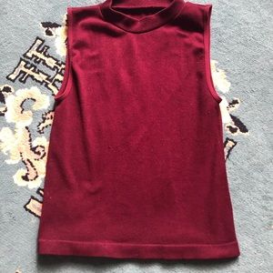 Burgundy High Neck Crop Top Very Stretchy